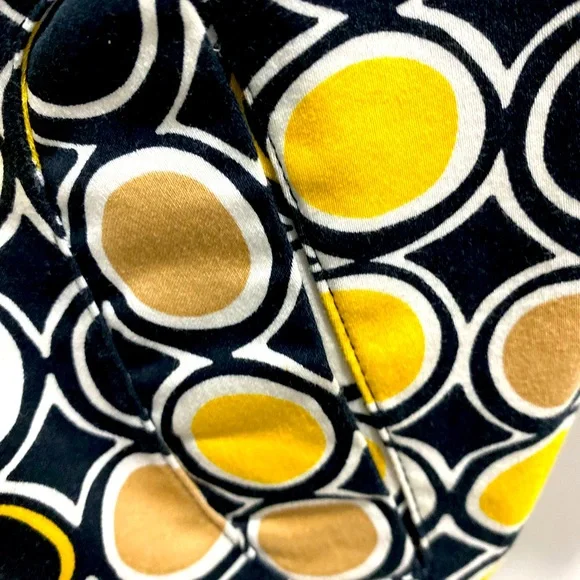 Allison Taylor Black Yellow White Dots Button 3/4 Sleeve Cotton Jacket Shirt 12 - Picture 3 of 9